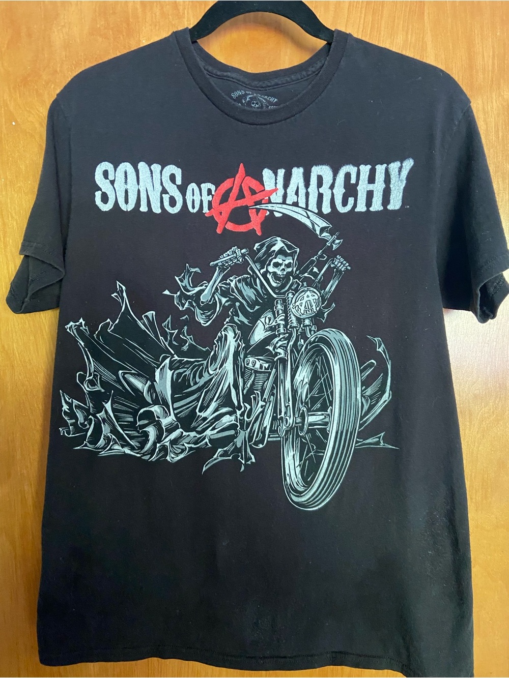 🖤☠️❤️🔥Sons of Anarchy Vintage Grim Reaper Black Short-Sleeve Graphic Tee SZ M